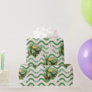 Papel De Presente amarelo Lírios aquarela Padrão