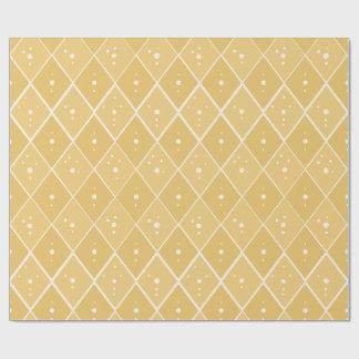 Papel De Presente Amarelo Mostarda Diamante Moderno Escandinavo