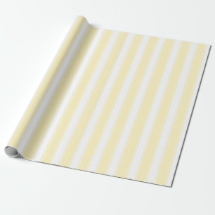 Papel De Presente Amarelo Pastel da listra branca clássica do
