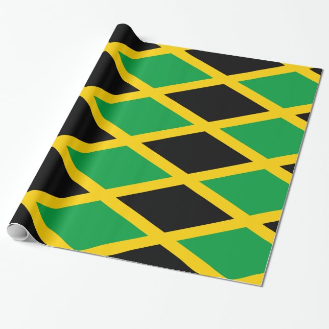 Papel De Presente Amarelo Verde-Jamaica (Desenrolado)