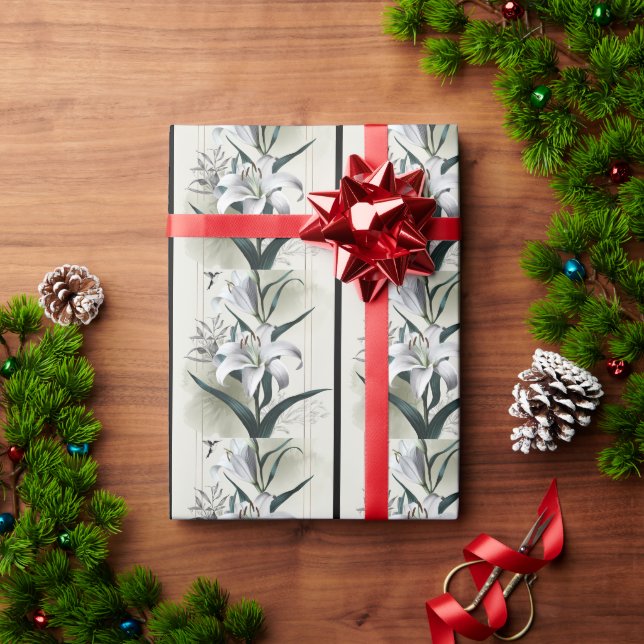 Papel De Presente Amazon Lily Art - Estilo Dourado e Escandi (Presente de Natal)