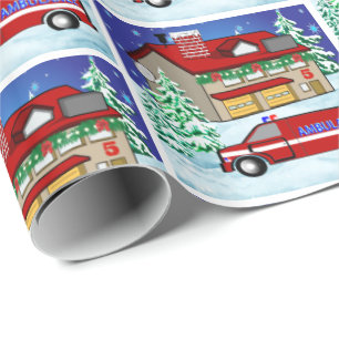 Papel De Presente Ambulância da Estação de Fogo EMS Respondente d