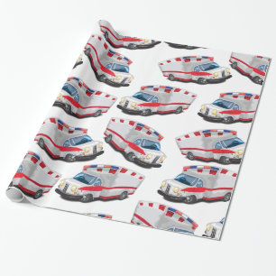 Papel De Presente Ambulâncias de Brinquedo de Desenho Animado