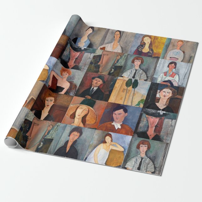 Papel De Presente Amedeo Modigliani - Colagem de Obras-Domésticas (Desenrolado)