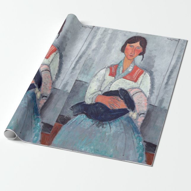 Papel De Presente Amedeo Modigliani - Mulher cigana com bebê (Desenrolado)
