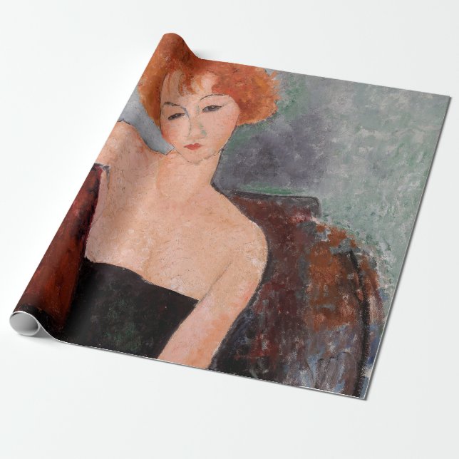 Papel De Presente Amedeo Modigliani - Vestido da Noite Ruiva (Desenrolado)