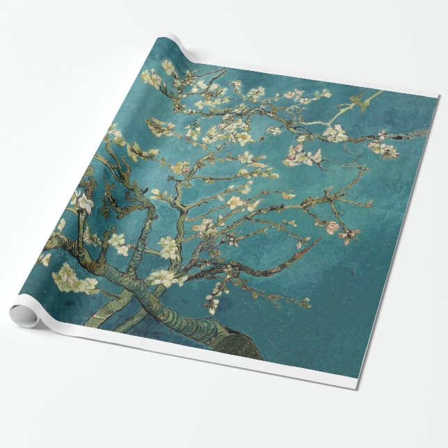 Papel De Presente Amendoeira em Flor - Van Gogh (Desenrolado)