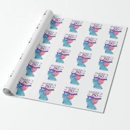 PAPEL DE PRESENTE AMÉRICA 250 ANOS DE LIBERDADE ESTATUA DA LIBERDADE