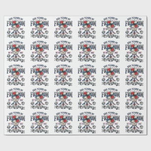 Papel De Presente América Floral Patriótico Vintage Desenho Vetorial