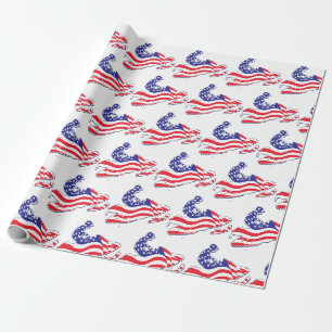 Papel De Presente American Flag Snowmobile