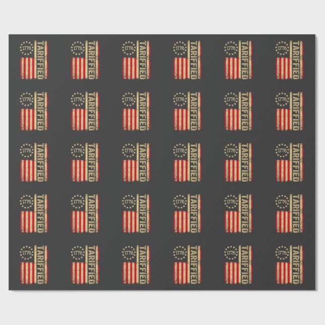 Papel De Presente American Flag USA 1776 American Tarrifs (Aberto)