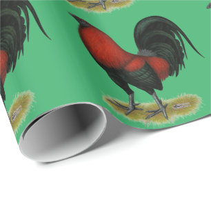 Papel De Presente American Game BB Black Red Rooster