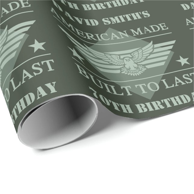 Papel De Presente American Made 70 Birthday (Ponta do rolo)