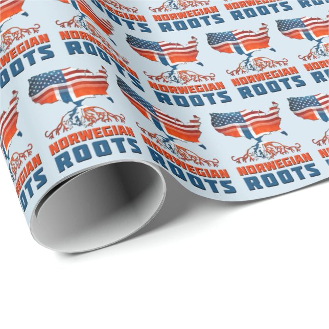 Papel De Presente American Norueguês Roots Gift Wrap (Ponta do rolo)