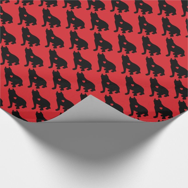 Papel De Presente American Pit Bull Terrier Silhouette (Ponta)