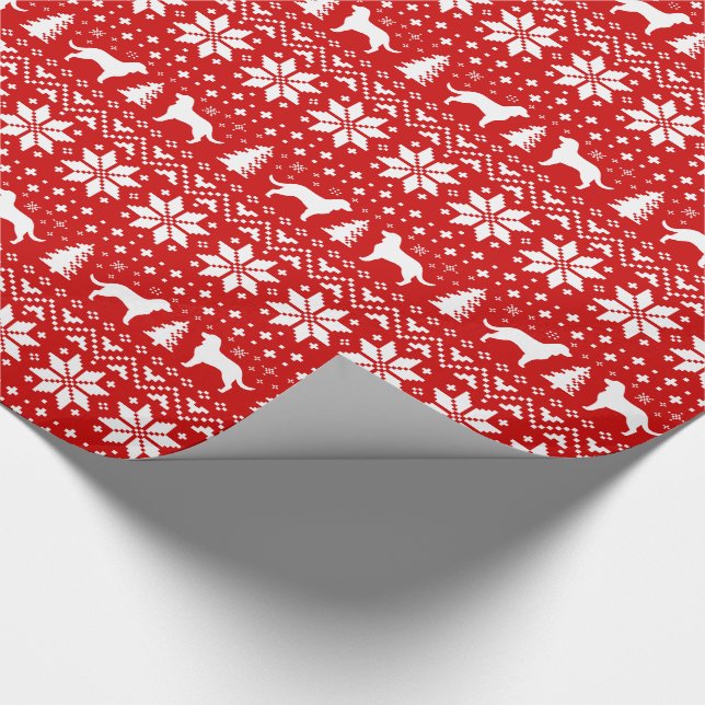 Papel De Presente American Water Spaniel Dog Silhouettes Natal (Ponta)