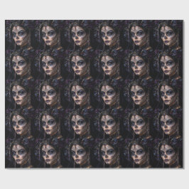 Papel De Presente Amethyst Orchid Calavera – Gothic Sugar Skull