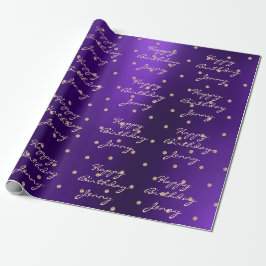 Papel De Presente Ametist Purple Rosa Dourada Crystal Swarovski