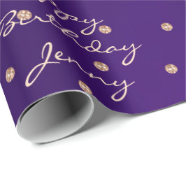 Papel De Presente Ametist Purple Rosa Dourada Crystal Swarovski