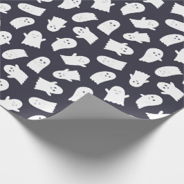 Papel De Presente Amigo Fantasmas Padrão de Halloween