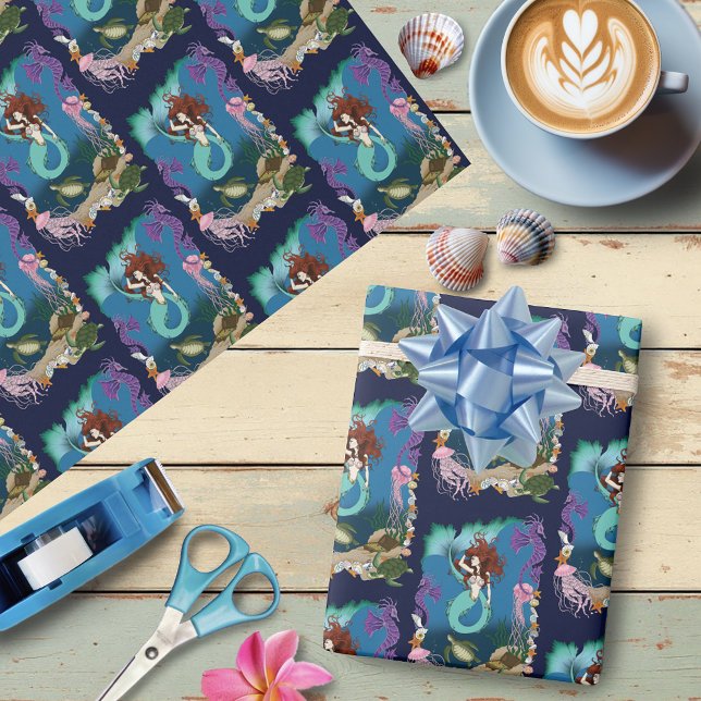 Papel De Presente Amigos da Fantasia do Azul da Sereia (Criador carregado)