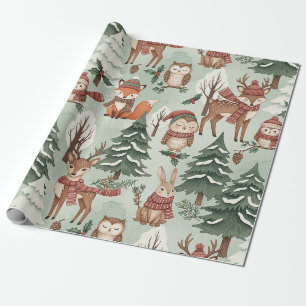 Papel De Presente Amigos do Bosque de Inverno – Animais Fofos (2)