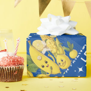 Papel De Presente Amizade Fiesta Lemon Banana E Milho