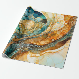 Papel De Presente Ammonite Gem Fóssil Wrappaper