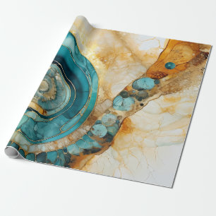Papel De Presente Ammonite Gem Fóssil Wrappaper