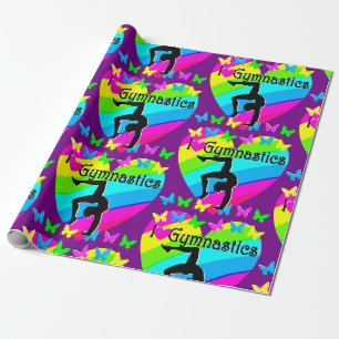PAPEL DE PRESENTE AMO A DESIGN DE GINÁSTICA.