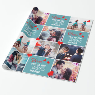 Papel De Presente Amo-te à lua e ao papel de trás.