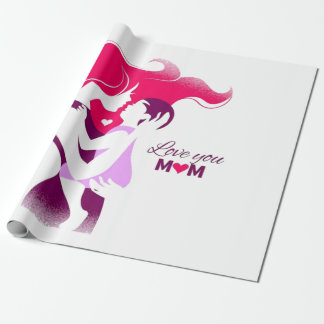 Papel De Presente Amo-Te Mãe - Dia de as mães Bonita E Corajosa