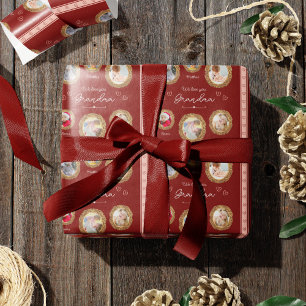 Papel De Presente Amo-Te Vovó Seis Foto com Texto Coração Vermelho