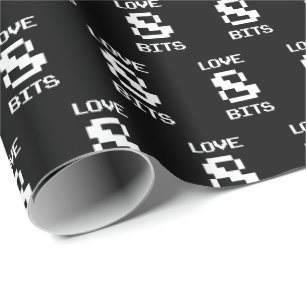 Papel De Presente Amor 8 Bits