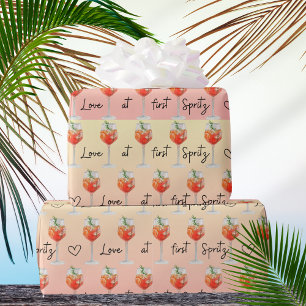 Papel De Presente Amor à Primeira Água com Spritz Aquarela Laranja C