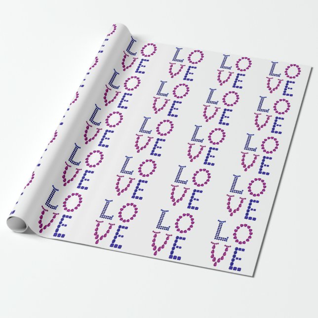 Papel De Presente Amor - Ametista Roxo e Gemstone Azul Sapphire (Desenrolado)