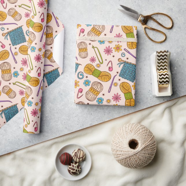 Papel De Presente Amor ao Tricô (Artesanato)