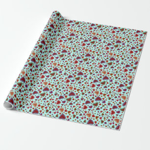 Papel De Presente Amor, corações brilhantes, Azul