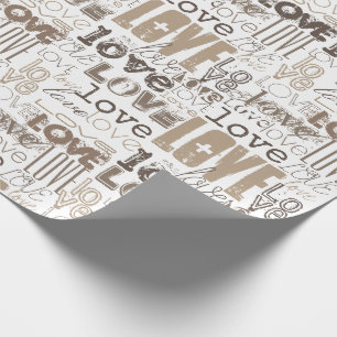 Papel De Presente Amor de Dia dos Namorados em Ouro Moderno Fofo