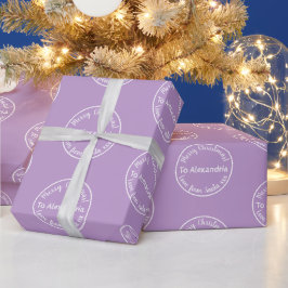 Papel De Presente Amor De Natal De Papais noeis Purple Lilac