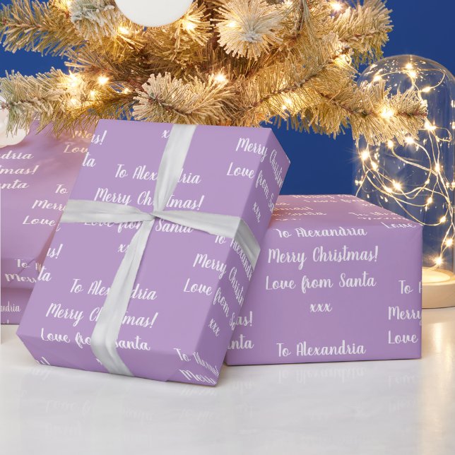 Papel De Presente Amor De Natal De Papais noeis Purple Lilac (Feriados)