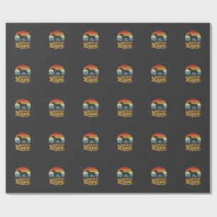 Papel De Presente Amor de Resgate Cão Retro Pôr do Sol_1