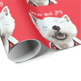 Papel De Presente Amor e alegria Westie
