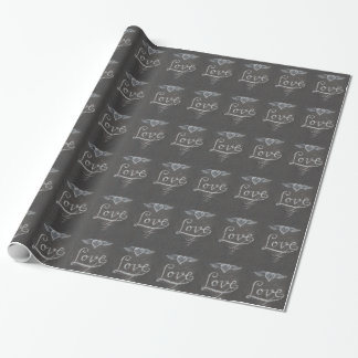 Papel De Presente Amor e Coração em Quadro Negro a Giz