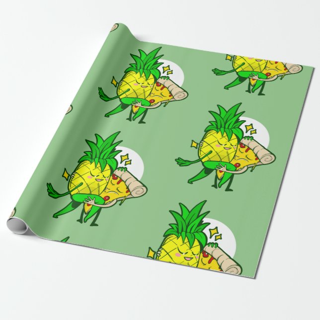 Papel De Presente amor engraçado pineapple pizza kawaii (Desenrolado)