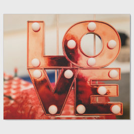 Papel De Presente AMOR (Grande Letra Vermelha)