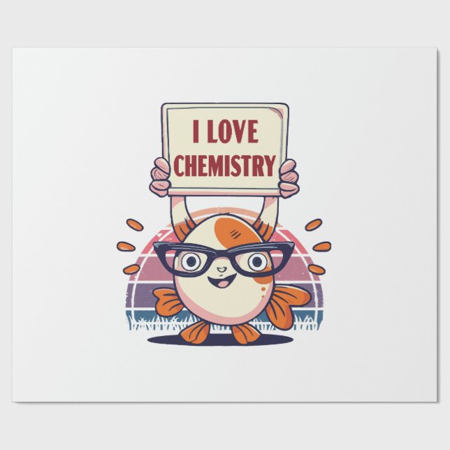 Papel De Presente Amor Guppies e Química (Aberto)