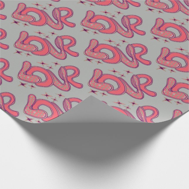 Papel De Presente Amor no estilo dos anos 60 (Ponta)