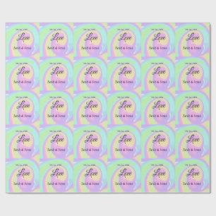 Papel De Presente Amor noivado casal casamento colorido bohpattern