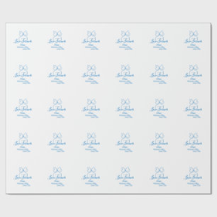 Papel De Presente Amor para sempre laço azul feliz dia dos namorados